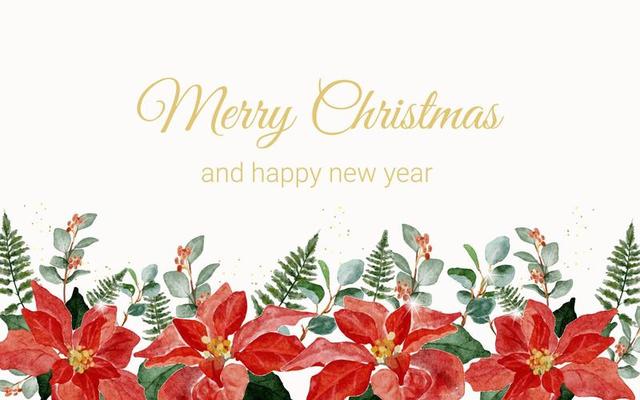 watercolor christmas poinsettia flower bouquet wreath frame with gold glitter