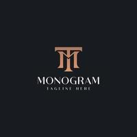 plantilla inicial de logotipo de monograma tm mt tm. logotipo de icono de letra basado en inicial vector