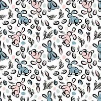 Pattern with bunnies and carrots for Easter vector