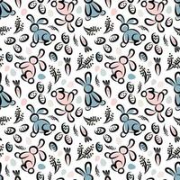 Pattern with bunnies and carrots for Easter vector