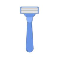 Vector illustration of safety razor isolated on white background. Modern shaver in cartoon style. Symbol of hair removal