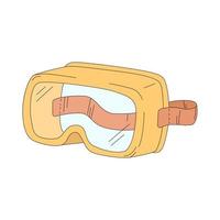 Cartoon vector illustration of goggles isolated on a white background. Protective eye mask. Workwear for welder, laboratory assistant, diver