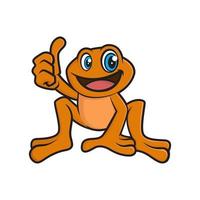 Cute orange frog illustration vector design