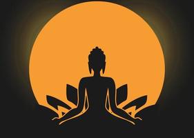 Buddha Vesak day illustration, Vesak Day celebration with moon circle background vector