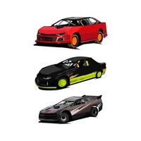 bundle set stock car racing vector