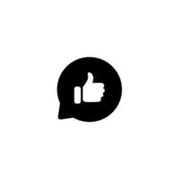 Like, Thumb Up Icon Sign Symbol in Speech Bubble vector