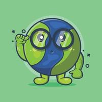 geek earth character mascot isolated cartoon in flat style design vector