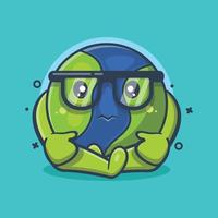 cute earth character mascot with sad gesture isolated cartoon in flat style design vector