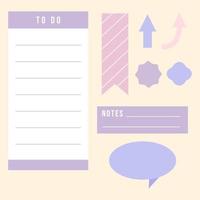 cute daily planner and scrapbook element vector