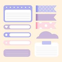 cute daily planner and scrapbook element vector