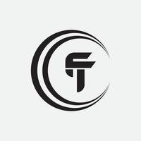 plantilla de diseño de vector de logotipo de letra inicial tf o ft