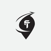 plantilla de diseño de vector de logotipo de letra inicial tf o ft