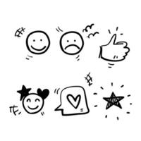 hand drawn Simple Set of Customer Satisfaction Related Vector Line Icons. with doodle style vector isolated