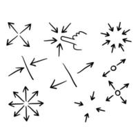 hand drawn Simple Set of Scaling arrow Related Vector Line Icons. doodle style