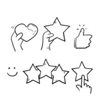 hand drawn Simple Set of Customer Satisfaction Related Vector Line Icons. with doodle style vector isolated