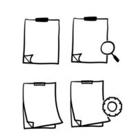 hand drawn doodle clipboard icon in doodle style vector isolated