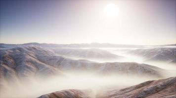 mountain landscape with deep fog at morning video