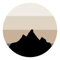 a mix of vintage colors with mountain silhouettes vector