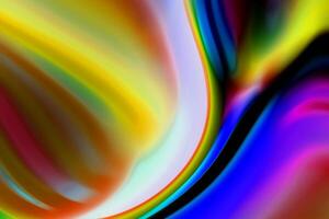 abstract rainbow blue and yellow distorted chromatic wave rainbow light dreamy effect overlay fluids dynamic pattern on colorful. photo