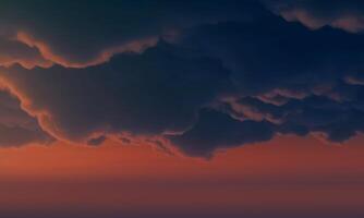 dark gray sky with some clouds surface abstract flow thunder gray clouds in the sky. photo