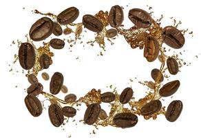 coffee beans splash background photo