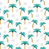 pattern with palm trees. Pattern with tropical trees. Vector hand-drawn pattern.