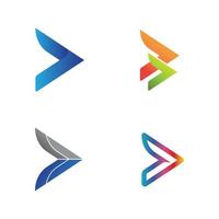 vector de diseño de logotipo de flecha para música, medios, reproducción, audio digital y velocidad, finanzas, logotipo de plantilla empresarial