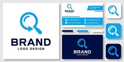 Magnifying Glass Recycle Search Find Arrow Magnifier Science Logo Design with Business Card Template vector