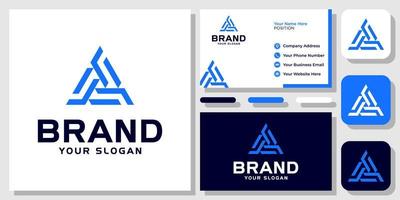 Triangle Geometric Isometric Security Protection Strong Modern Logo Design with Business Card Template vector