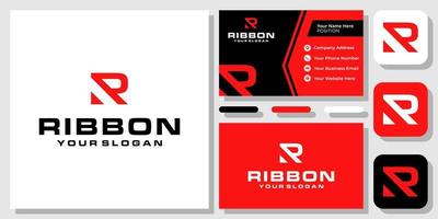 Initial Letter R Monogram Masculine Strong Red Bold Abstract Logo Design with Business Card Template vector