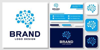 Brain Data Technology Digital Human Mind Innovation Genius Logo Design with Business Card Template vector