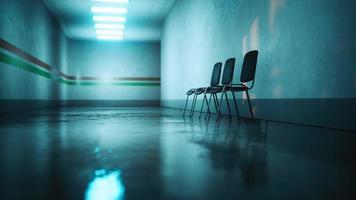 empty corridor in hospital with chairs video