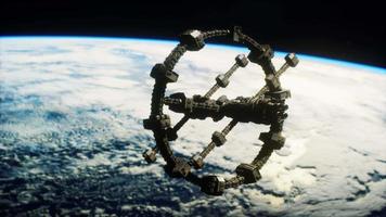 space satellite orbiting the earth Elements of this image furnished by NASA video