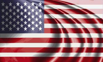 Closeup of rippled United States of America Flag , Celebrating Independence Day. photo