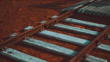 Abandoned railway tracks in the desert video