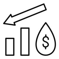 Oil Price Decrease Line Icon vector