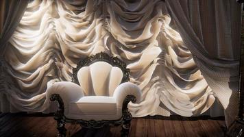 lujoso escenario de cortina de teatro con silla video
