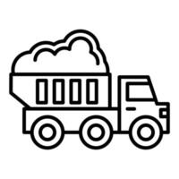 Dump Truck Line Icon vector
