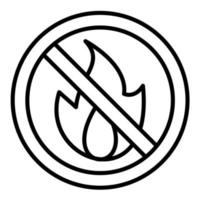 sin icono de línea de fuego vector