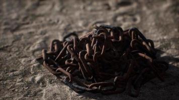 Vintage rusty hand-made iron chain video