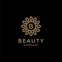 Leaves Letter B Flower Logo design Infinity loop vector template. Luxury logo