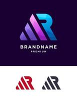 monogram letter AR logo template. 3d letter AR logo template vector