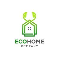 eco home logo design vector illustration