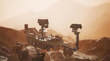 Curiosity Mars Rover exploring the surface of red planet video