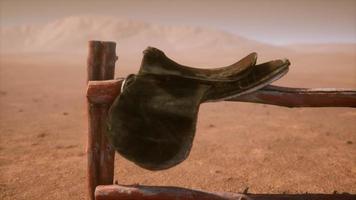 Horse Saddle on the Fence in Monument Valley video