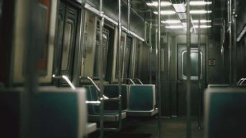 8k Inside of the old non-modernized subway car in USA