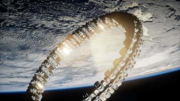 space satellite orbiting the earth Elements of this image furnished by NASA video