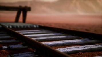 Abandoned railway tracks in the desert video