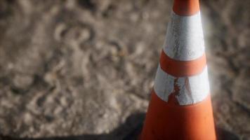 orange and white striped traffic cone video