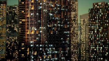 rascacielos en el barrio de negocios en la noche